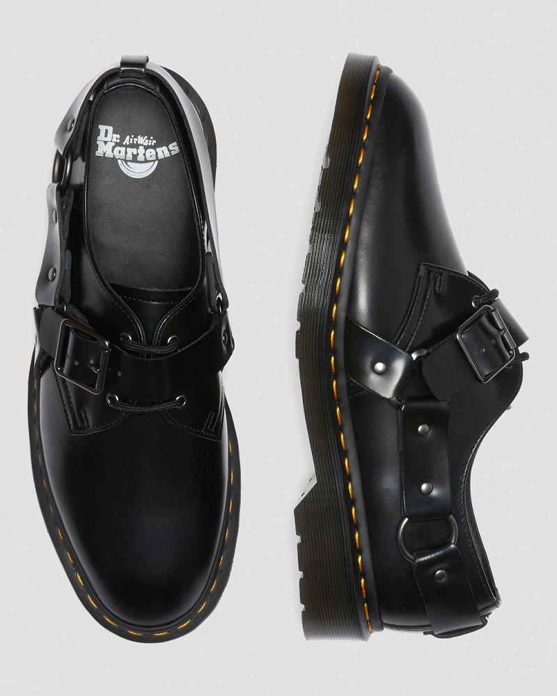 Dr Martens Henree Polished Smooth Lær Spenne Sko Herre Svarte | Norge 235SGL